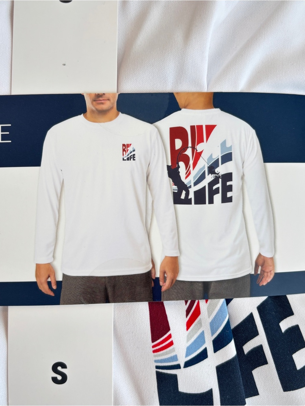 Reel Life UV Shirt Men’s Small White Long Sleeve UPF 50+ Fishing Beach NEW